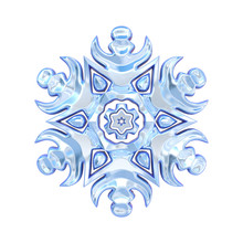Blue Water Snowflake 3D