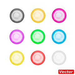 Condom in vector isolated on white background.Condoms are multicolored in the vector.Condoms in the assortment vector illustration.
