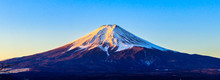 Mount Fuji Volcano In In The Winter, Landmark Of Japan