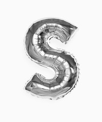 Wall Mural - Capital letter S silver balloon