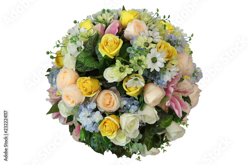 Cuadros en Lienzo Artificial sphere of flower arrangement and decoration in ball shape isolated on