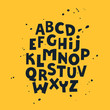 © chekart - English letters. Holiday font. Vector alphabet. Lettering.