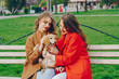 © hetmanstock2 - The girls are walking in the park with dog