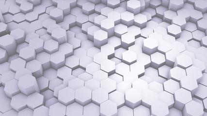 Wall Mural - abstract hexagon geometric texture. white surface illustration. light bright and clean hexagonal gri