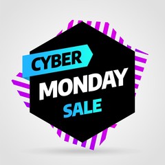 Wall Mural - Cyber Monday discount sale concept. Inscription design template. Cyber Monday banner. Vector illustration eps 10.