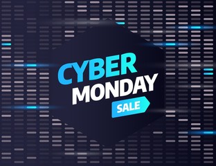 Wall Mural - Cyber Monday discount sale concept. Inscription design template. Cyber Monday banner. Vector illustration eps 10.
