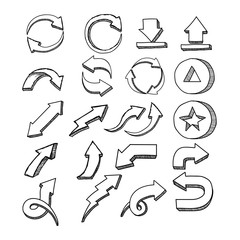 Wall Mural - hand drawn arrow vector collection - arrow illustration