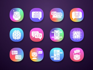 Sticker - Chatbots app icons set