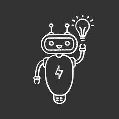 Sticker - New idea chatbot chalk icon