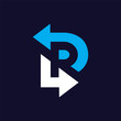 R Letter Arrow logo icon vector template