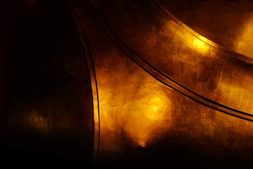 Poster - gold texture background on the back of buddha statue in temple