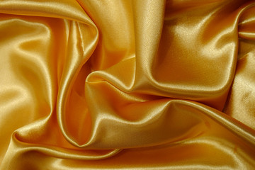 Wall Mural - gold fabric silk crumpled texture