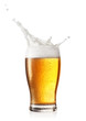 canvas print picture - Splash of foam in glass of beer