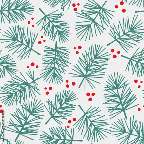 Fotografia Vector seamless pattern with conifers branches