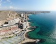 Alicante aerial photo showing the beautiful coastal area and beach in Spain