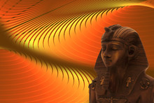 Pharaoh On The Abstract Yellow Background