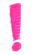 Big bright pink exclamation mark painted in highlighter felt tip pen on clean white background