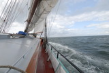 Fototapeta Sawanna - Boat trip on a yacht near Bremerhaven, Germany