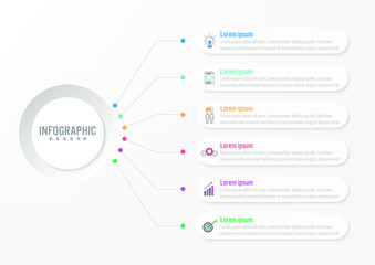 Business infographic labels template with 6 options.Creative concept for infographic.