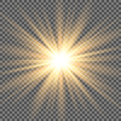 Wall Mural - Glow light effect. Star burst with sparkles. Sun. Vector illustration.