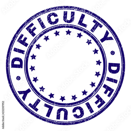 Foto  DIFFICULTY stamp seal imprint with distress texture
