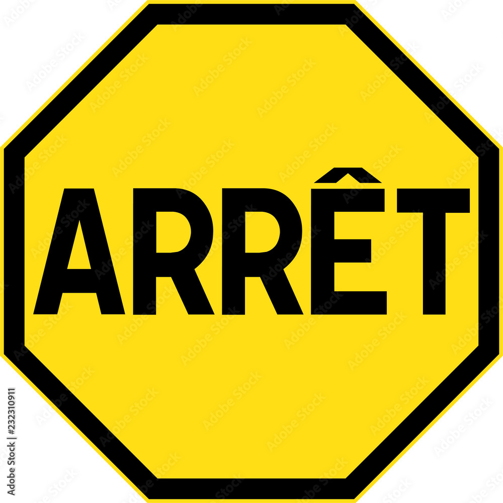 Road sign in canada: STOP. Traffic stop sign on pure white. Red ...