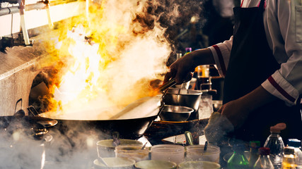 Canvas Print - Chef busy cooking