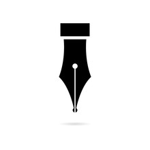 Black Fountain Pen Closeup Logo Or Icon