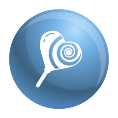Poster - Heart candy stick icon. Simple illustration of heart candy stick vector icon for web design isolated on white background