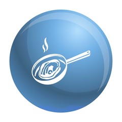 Poster - Meat on griddle icon. Simple illustration of meat on griddle vector icon for web design isolated on white background