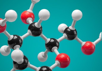 Wall Mural - Close up of Molecular structure model on background