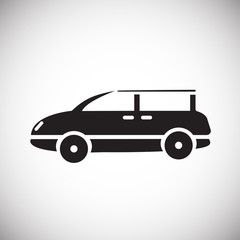 Poster - Sedan car on white background icon