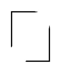 Wall Mural - grunge frame isolated on white background. black rectangle focus border, dirt stroke template. paint