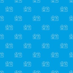 Poster - Reel tape recorder pattern vector seamless blue repeat for any use