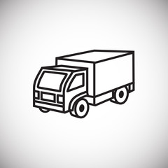 Poster - Cargo truck thin line on white background icon