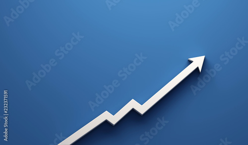 Cuadros en Lienzo Graph Arrow of Improvement. 3D Render Illustration.