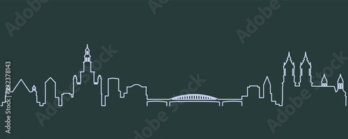Poznan Single Line Skyline