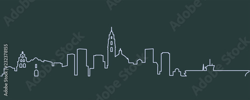 San Diego Single Line Skyline