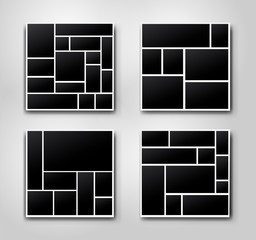Wall Mural - set of templates photo collage image frames for photo or picture montage. for your design picture mo