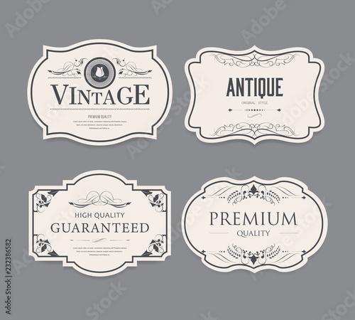 Set of vintage label design. Poster Mural XXL