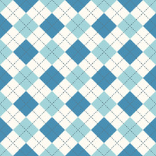 Seamless Argyle Plaid Blue Pattern. Diamond Check