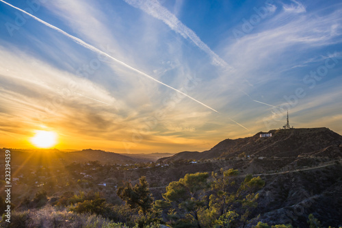 Fotomural Hollywood Hills sunset Los Angeles