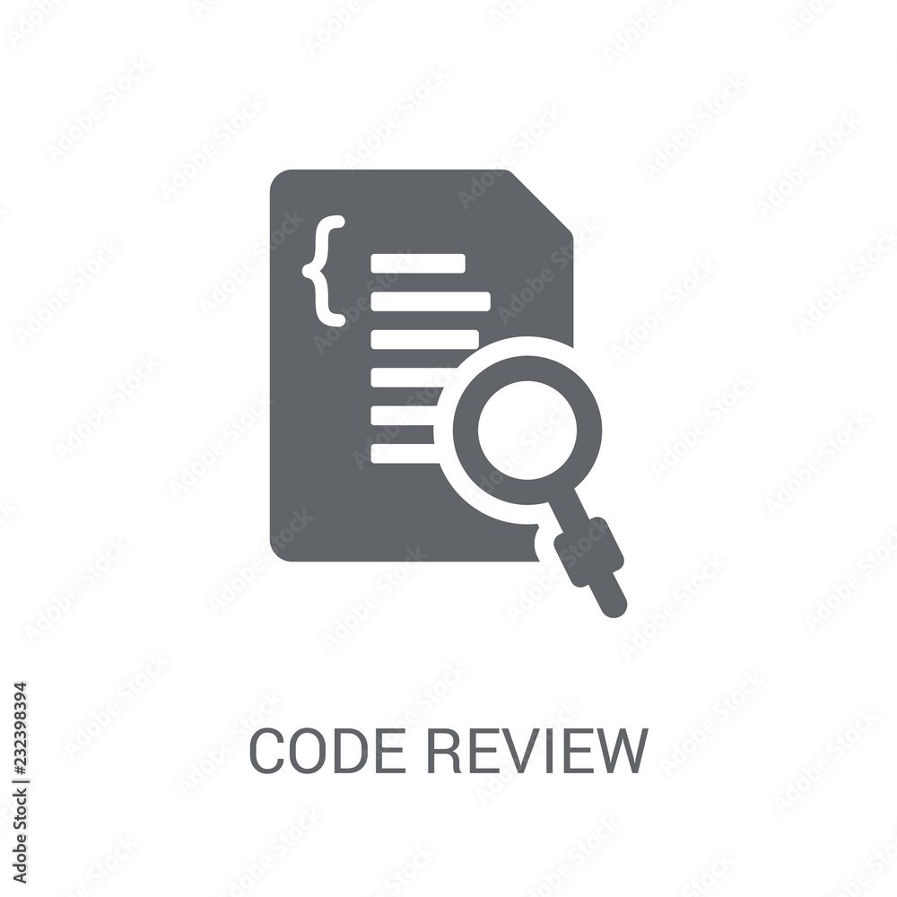 Code review icon. Trendy Code review logo concept on white background ...