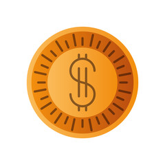 Wall Mural - coin with dollar symbol isolated icon