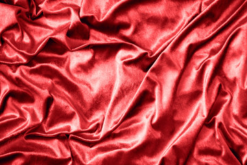 Wall Mural - Red shiny silk fabric texture