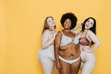 Wall Mural - Beautiful curvy women with good body image