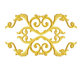 Wall Mural - Ornament elements, vintage gold floral designs
