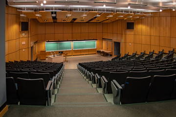 back to school - empty academic lecture hall, school online