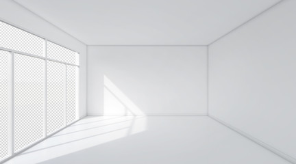 Poster - White room space background.