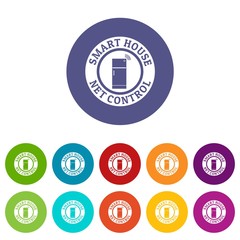 Poster - Net control icons color set vector for any web design on white background